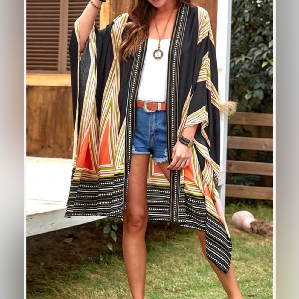 Geometric Kimono Robe / Cover Up
